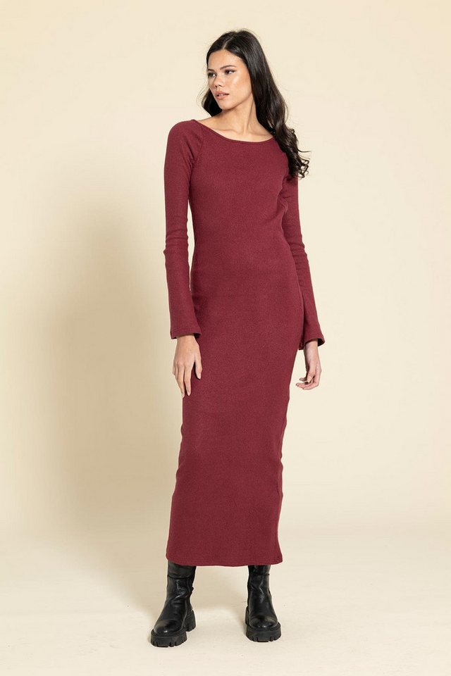 For You Moda Minikleid Rückenfreies Langes Burgunder Kleid von For You Moda