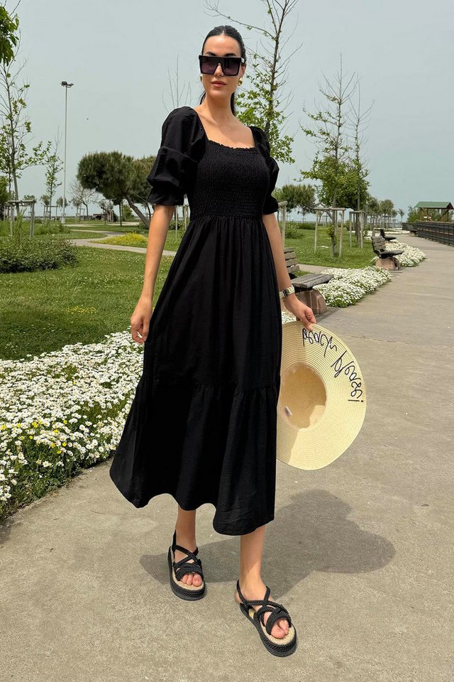 For You Moda Minikleid Schulter Elastisches Schwarzes Kleid von For You Moda