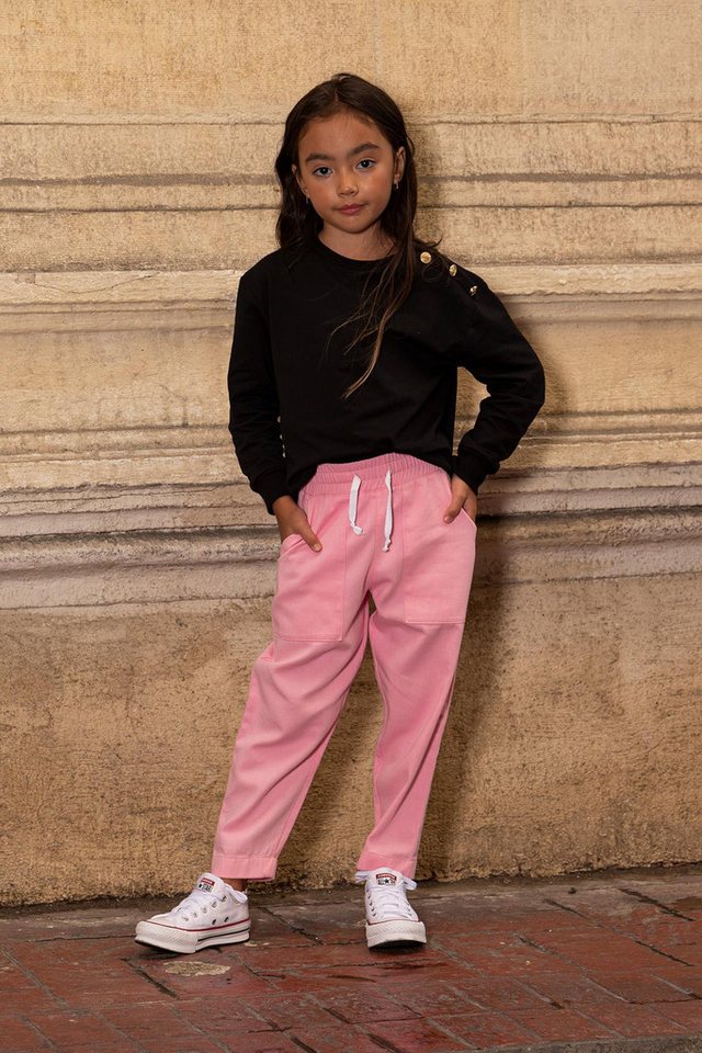 For You Moda Shorts 2-teiliger rosa Gabardine-Hosenanzug mit Schulterknöpfen von For You Moda