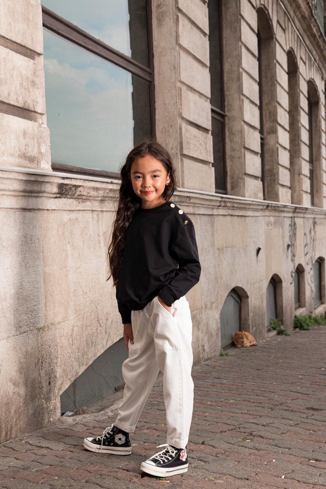 For You Moda Shorts 2-teiliges Ecru-Gabardine-Hosen-Set mit Schulterknöpfen von For You Moda