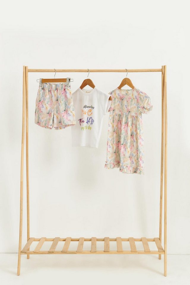 For You Moda Shorts 3-teiliges Gelbes T-Shirt Kleid und Shorts Set von For You Moda