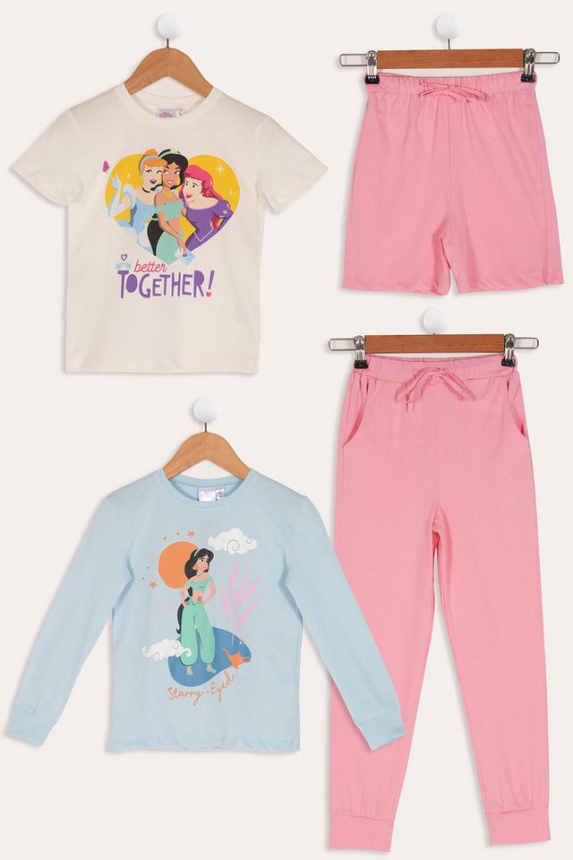 For You Moda Shorts 4-teiliges Disney Prinzessin T-Shirt und Shorts Set von For You Moda