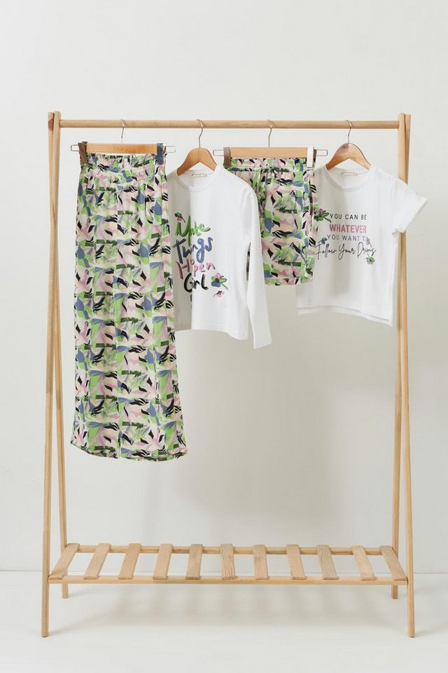 For You Moda Shorts 4-teiliges Grün T-Shirt, Hose und Shorts Set von For You Moda