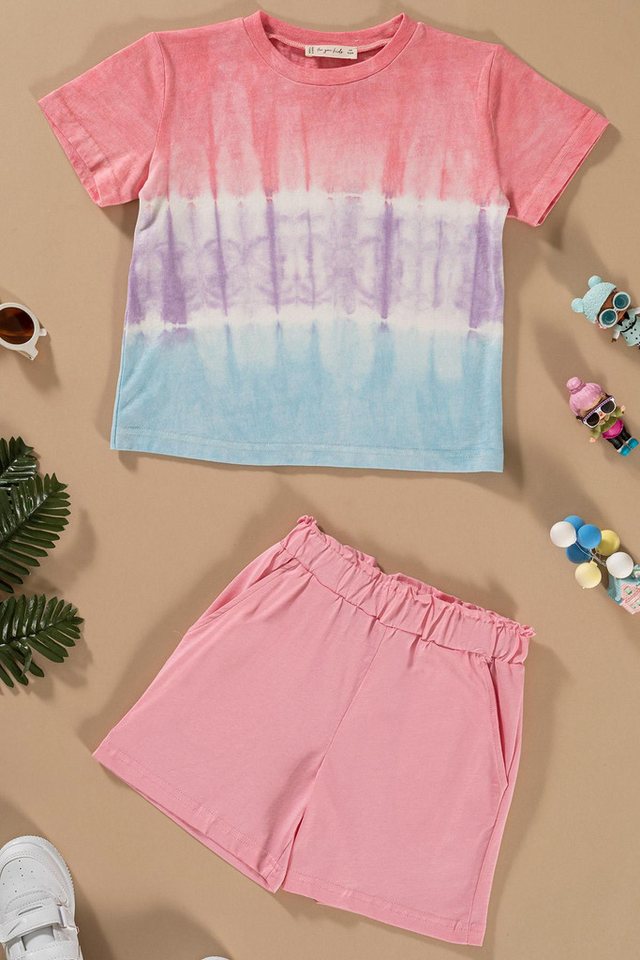 For You Moda Shorts Batik Rosa T-Shirt Shorts Set von For You Moda