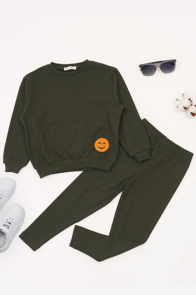 For You Moda Shorts Besticktes Grünes Leggings-Set von For You Moda