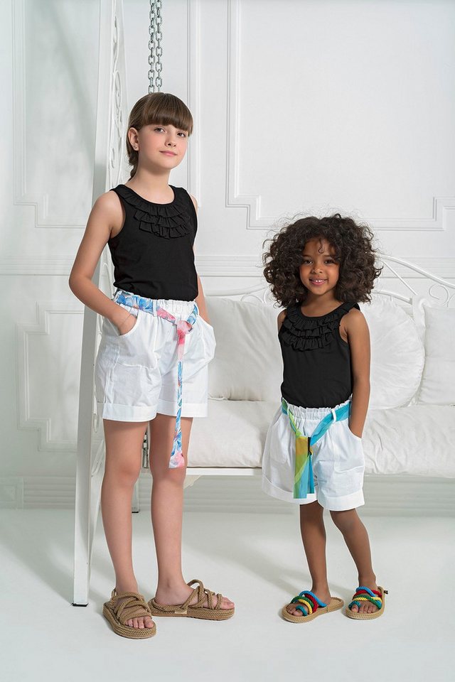 For You Moda Shorts Bio-Weiße Shorts mit Doppelten Falten-Taschen von For You Moda