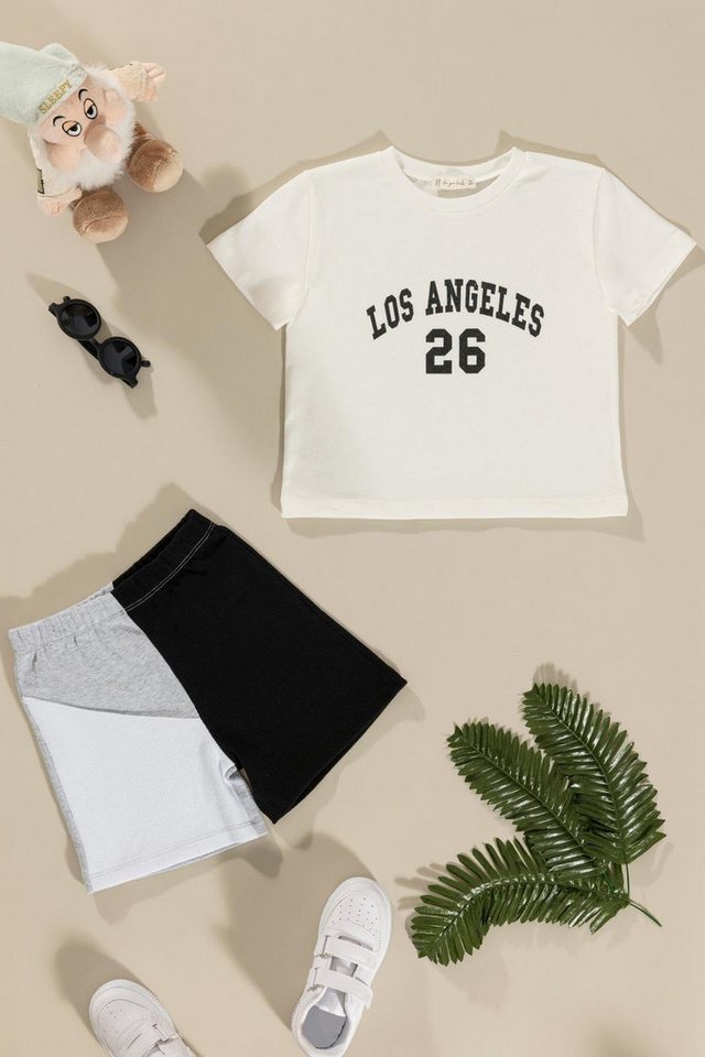 For You Moda Shorts Gedrucktes Schwarzes Granat Zwei-Teiler von For You Moda