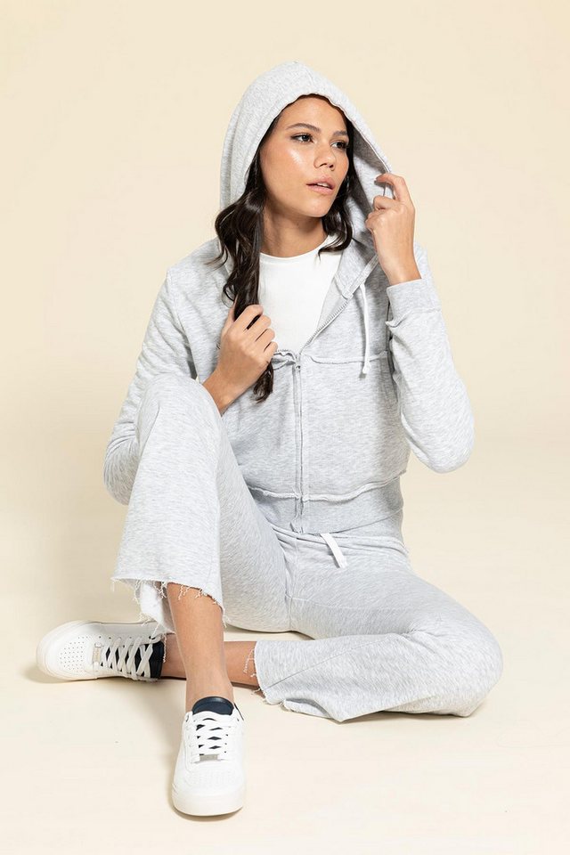 For You Moda Sweatanzug 2-teiliges graues Trainingsanzug mit Reißverschluss-Detail und Nähten von For You Moda