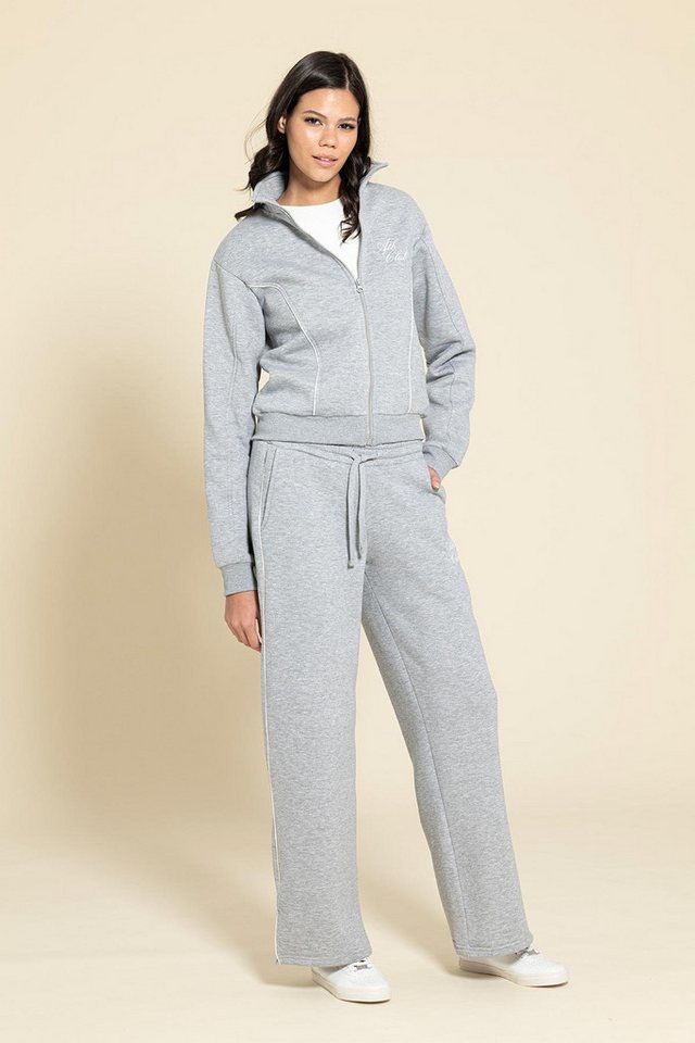 For You Moda Sweatanzug 2-teiliges graues Trainingsanzug mit Reißverschluss-Detail von For You Moda