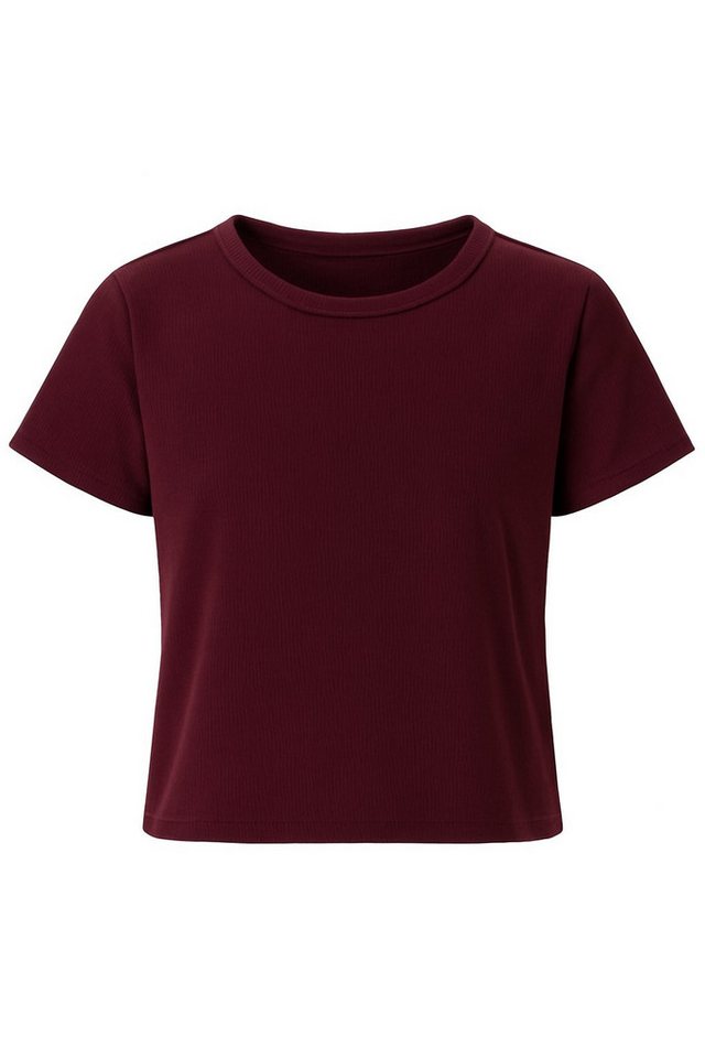 For You Moda Sweatanzug 3er-Set mit bedrucktem T-Shirt „Los Angeles“, Tanktop und burgunderfar von For You Moda