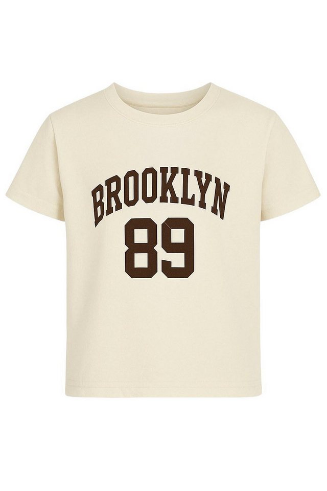 For You Moda Sweatanzug Bedrucktes, garniertes, braunes Unter- und Oberteil-Set von For You Moda