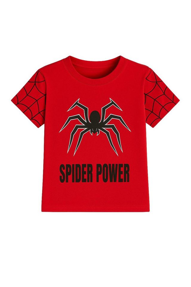For You Moda Sweatanzug Spider Power bedrucktes Set mit rotem Unterteil und Oberteil von For You Moda