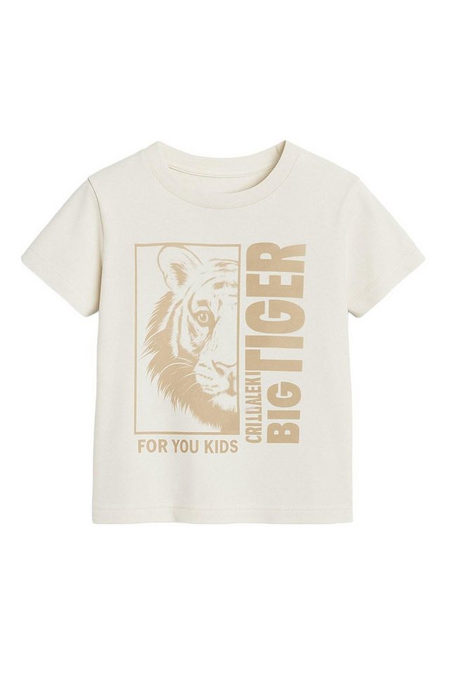 For You Moda Sweatanzug T-Shirt-Shorts-Set mit Tiger-Print in Stein von For You Moda