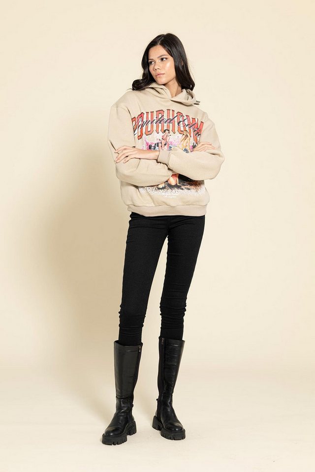 For You Moda Sweatshirt Gedruckter Stein Oversized Kapuzenpullover von For You Moda