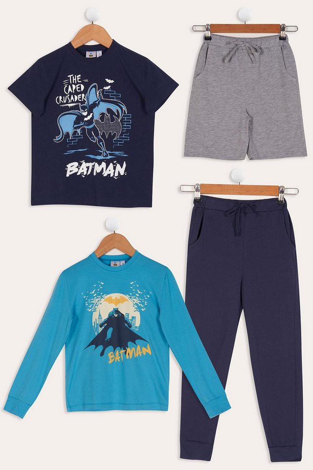 For You Moda T-Shirt 4-teiliges Batman-Print Navy T-Shirt und Shorts Set von For You Moda