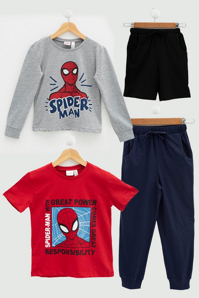 For You Moda T-Shirt 4-teiliges SPIDER-MAN T-Shirt & Shorts Set von For You Moda