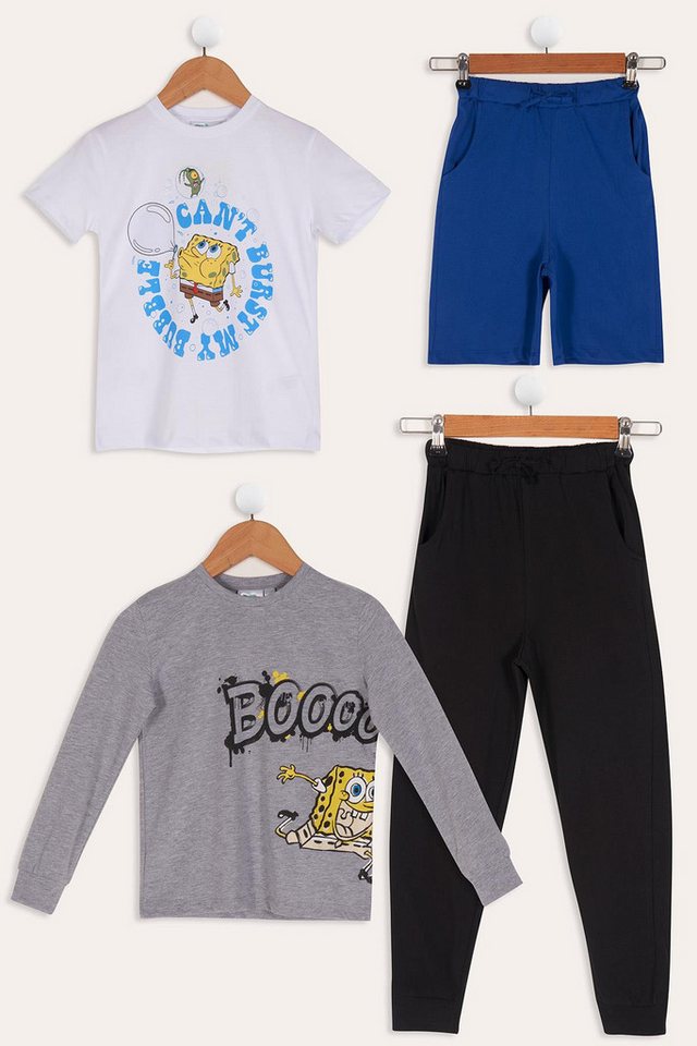 For You Moda T-Shirt 4-teiliges Sponge Bob T-Shirt und Shorts Set von For You Moda