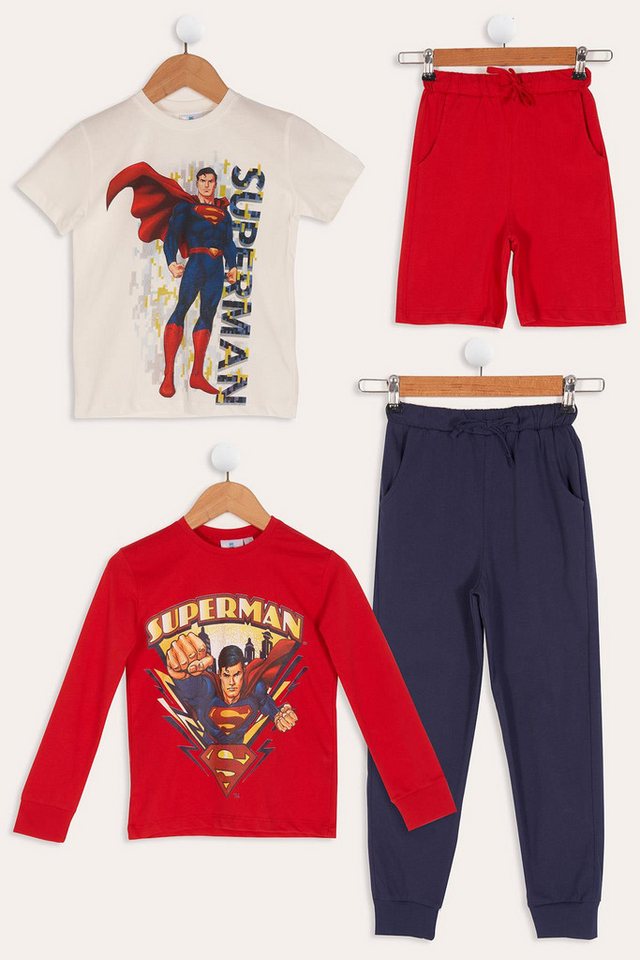 For You Moda T-Shirt Superman Druck T-Shirt und Shorts Set von For You Moda