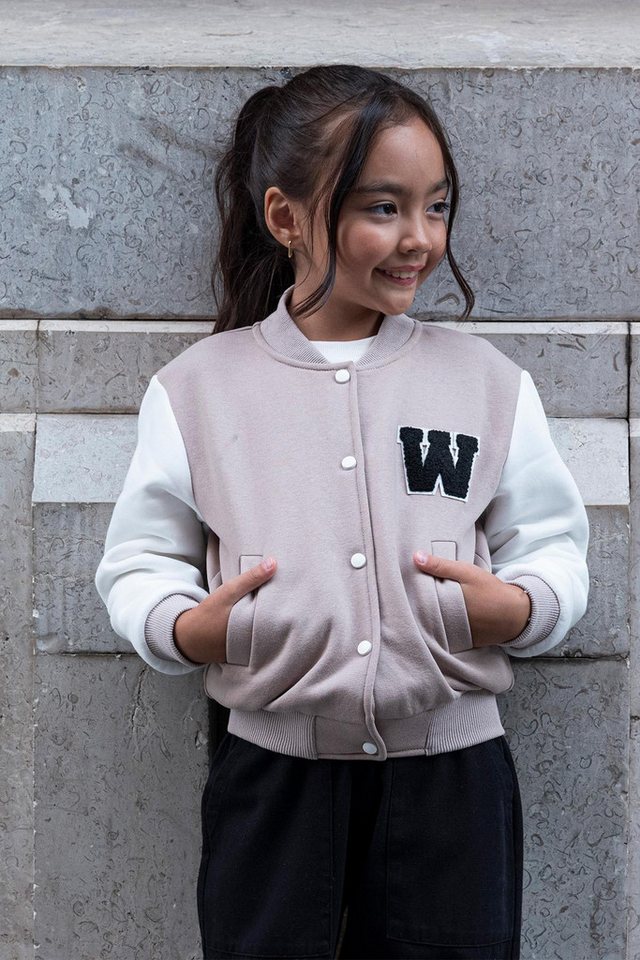 For You Moda Windbreaker Mädchen Beige Bomberjacke mit Stickerei - Schulkollektion von For You Moda