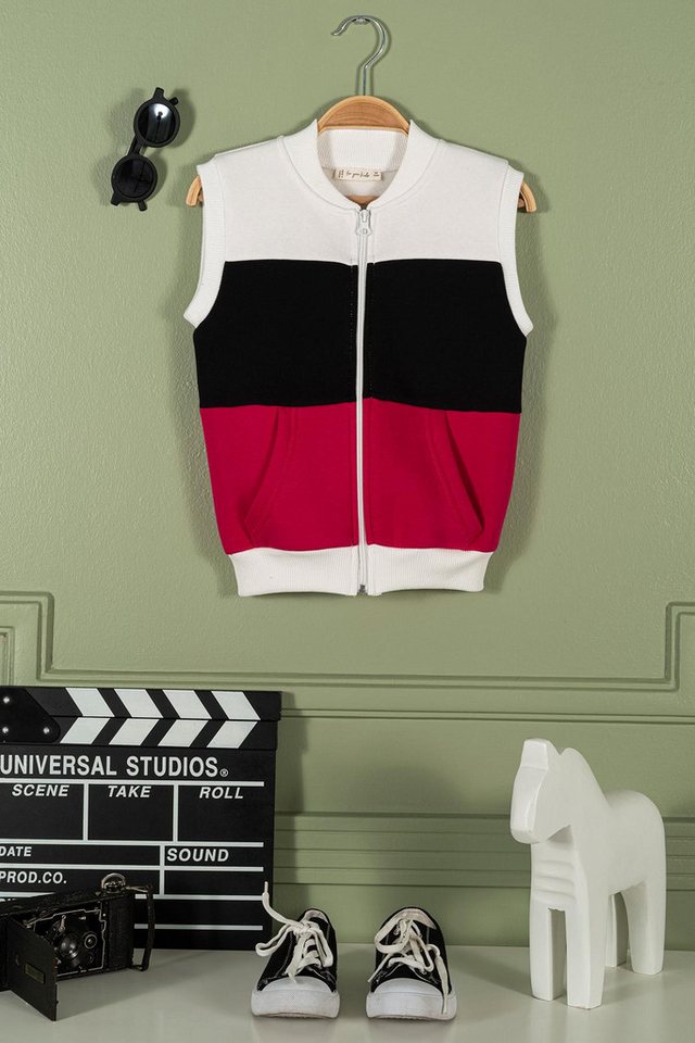 For You Moda Windbreaker Reißverschluss Granat Kängurutasche Fuchsia Mädchenweste von For You Moda