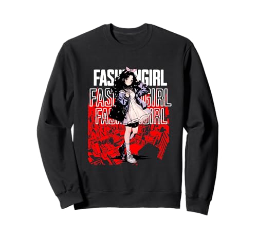 Modisches Anime-Mädchen, ästhetischer Stil Sweatshirt von For japan animation and fashion lovers