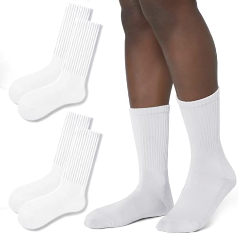 ForBaysy Crew-Socken für Damen, Retro-Socken, lässig, gerippt, 5 Stück, Weiß-2er-Pack, Einheitsgröße ForBaysy Crew-Socken für Damen, Retro-Socken, lässig, gerippt, 5 Stück, Weiß-2er-Pack, Einheitsgröße von ForBaysy