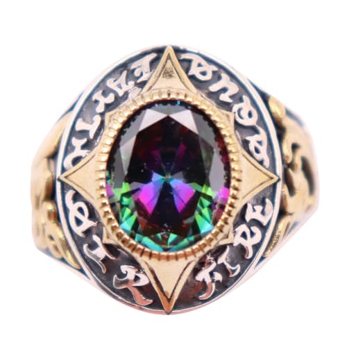 Bunter stein ring für herren zweifarbig 925 sterling silber vier elemente ring offen verstellbar Bunter stein ring für herren zweifarbig 925 sterling silber vier elemente ring offen verstellbar von ForFox