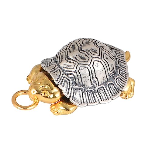 ForFox Herren Damen Vergoldeter Schildkröte Anhänger 925 Sterling Silber Charm Anhänger von ForFox