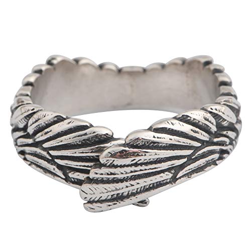 Retro Vintage 925 Sterling Silber Engelsflügel Ring Flügel Ring für Herren Damen Offen und Verstellbar von ForFox