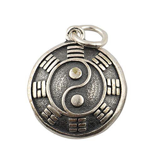 ForFox Kleiner 925 Sterling Silber Yin Yang Charm Anhänger für Armband und Halskette von ForFox