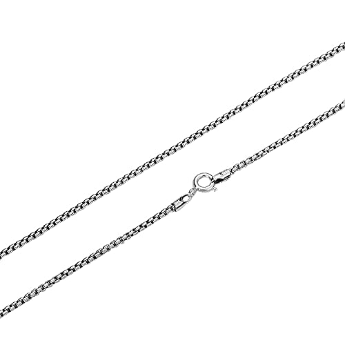 ForFox Vintage Echt 925 Sterling Silber Kastenkette Halskette Kette ohne Anhänger für Herren Damen 2mm 55cm von ForFox