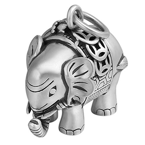 ForFox Vintage Massiv 990 Sterling Silber Elefant Anhänger Ganesha für Herren Damen von ForFox