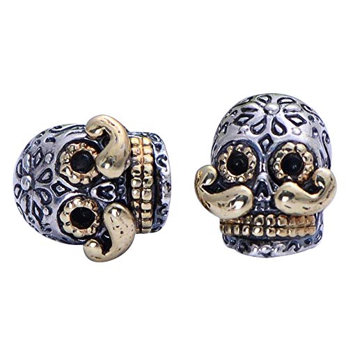 Gothic 925 Sterling Silber Totenkopf Ohrringe Ohrstecker Biker Skull Schmuck für Herren Damen von ForFox