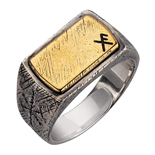 Wikinger 925 Sterling Silber Binden Runen Viel Glück Ring für Herren Damen Verstellbar von ForFox