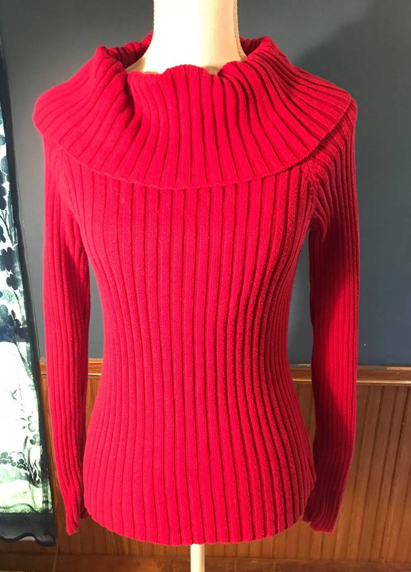 Jahrgang Kirsche Rot Rollkragenpullover Von New Yorker Firma Klein von ForHerEarsOnly