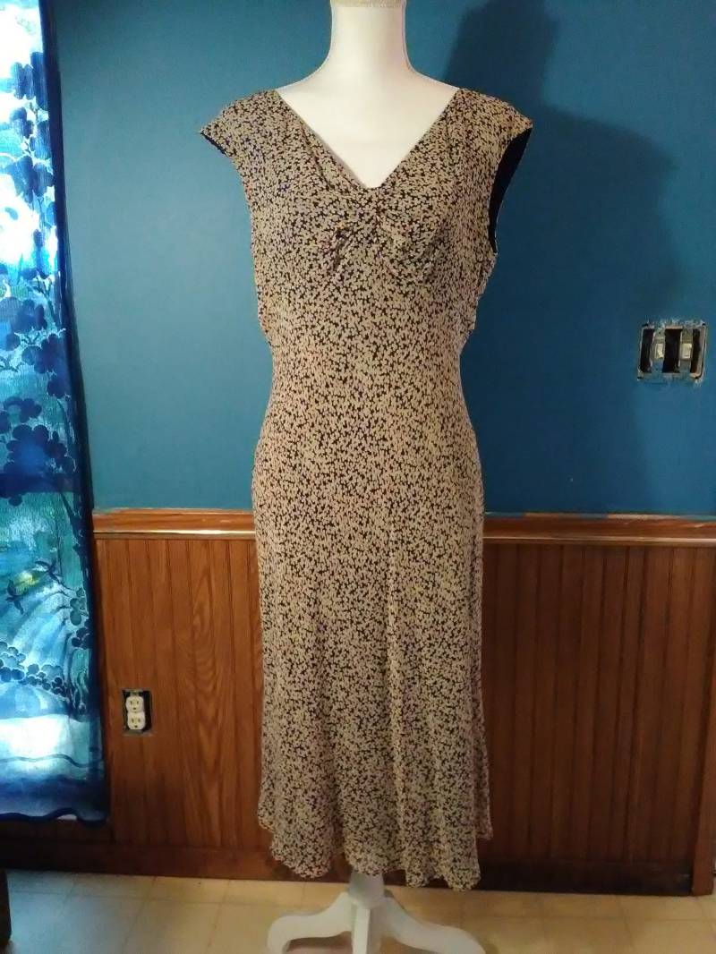 Schöne Semi Schiere Abgestimmte Beige Tan Maxi Kleid Kurzarm Sommer Kleidung Scheune Größe 10 von ForHerEarsOnly