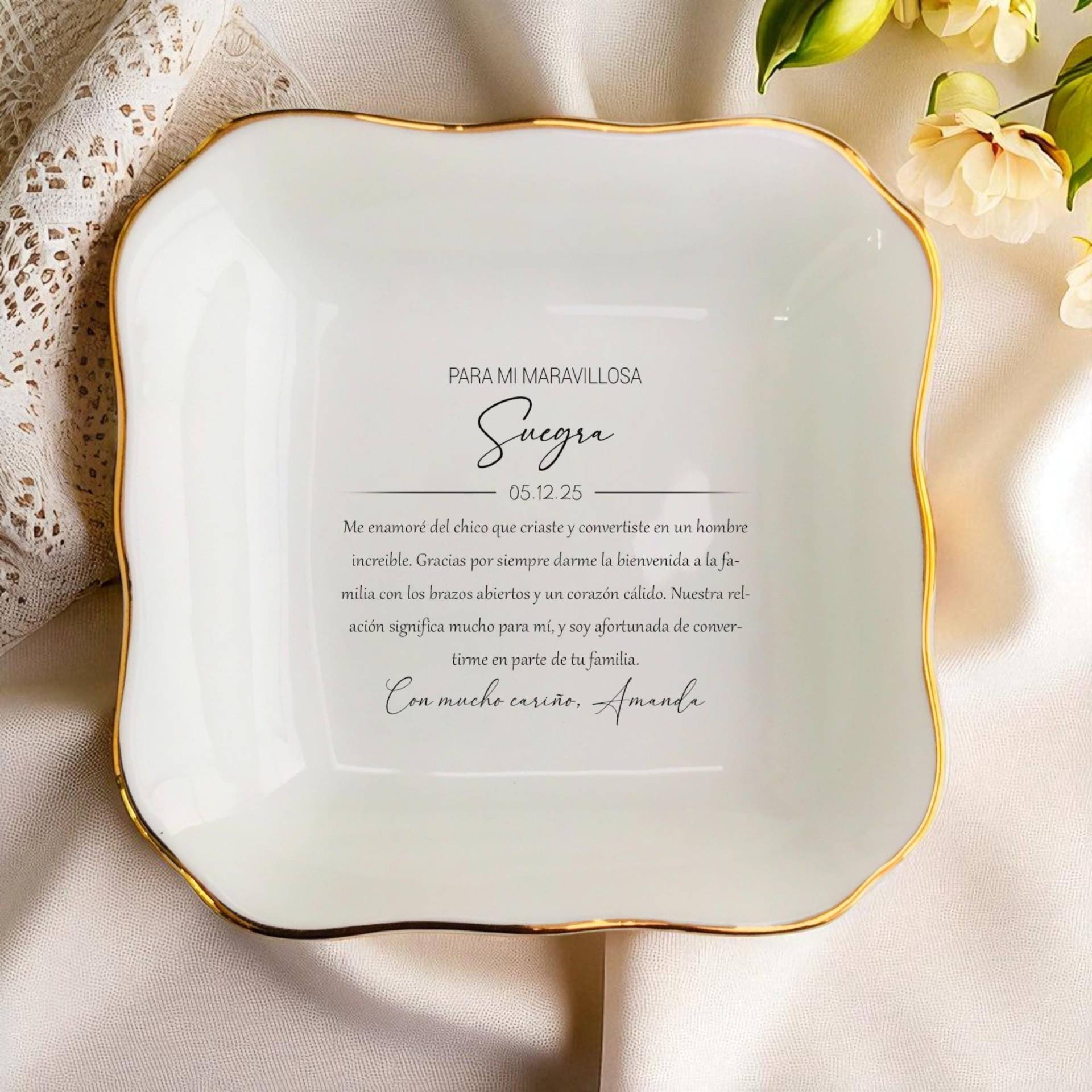 Mother Of The Groom Spanish Ring Dish/Mother Groom Wedding Gifts/Mother-In-Law Gift/Bridal Shower Gift From Bride/Seugra von ForHerLuck
