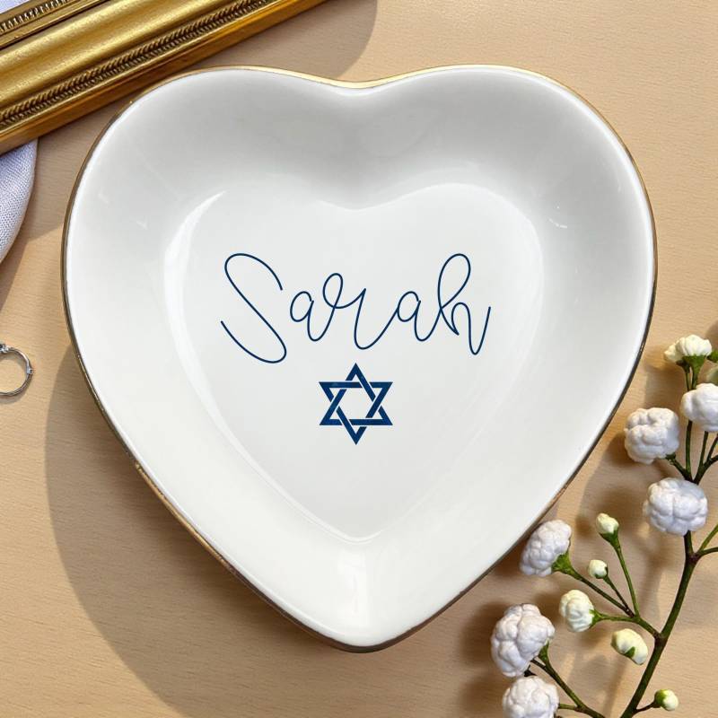 Personalized Hanukkah Star Of David Ring Dish-Birthday Gift For Daughter-Bat Mitzvah Gifts-Friends von ForHerLuck