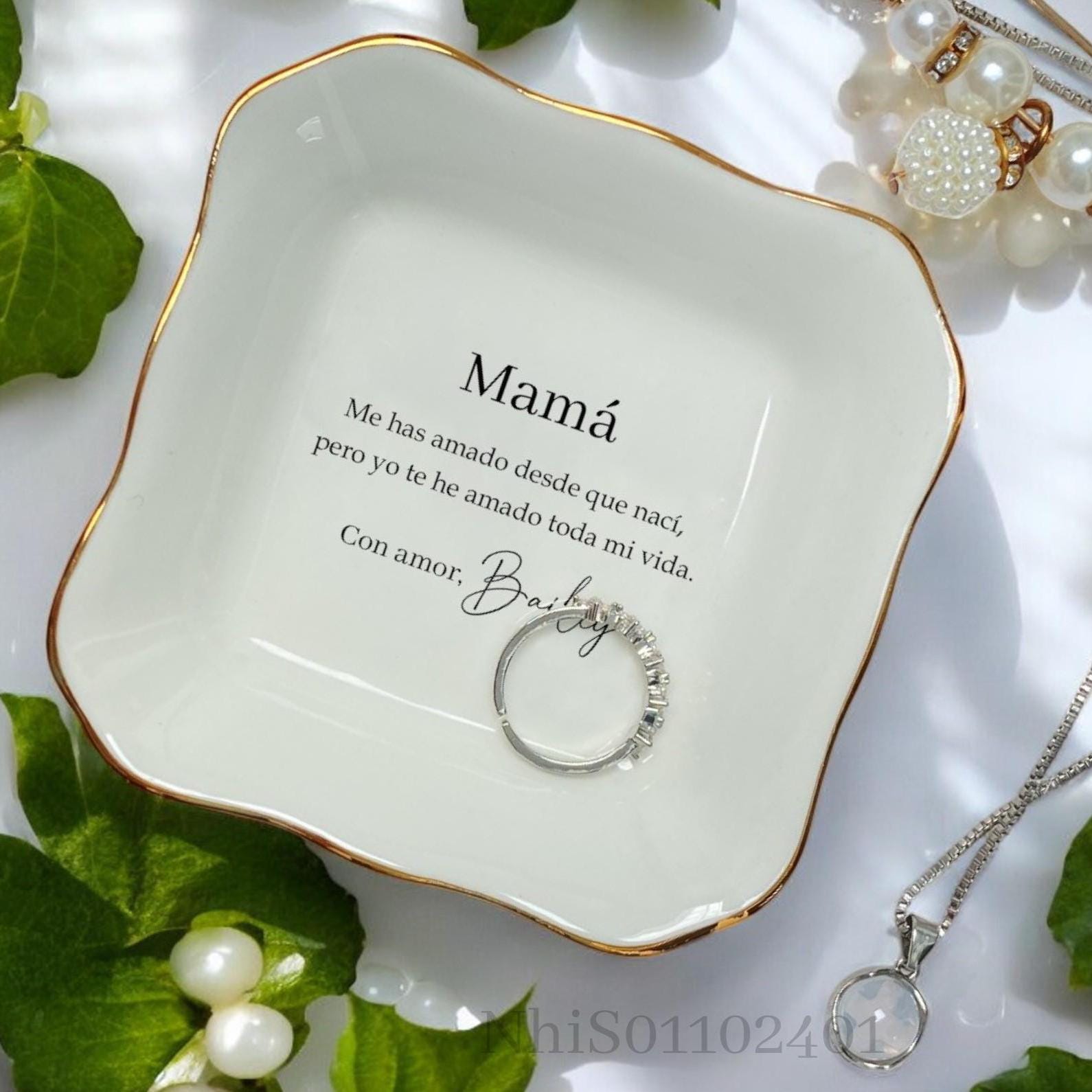 Regalo Para Mama, Mother Of The Bride Spanish Ring Dish, Wedding Gift For Mom From Bride, Mothers Day Gift, Gifts, Custom Madre von ForHerLuck