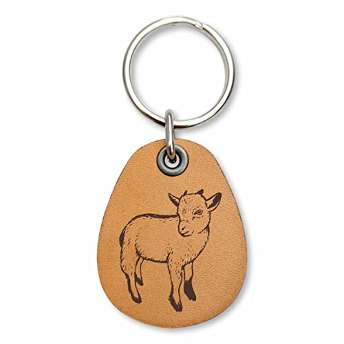 ForLeatherMore Schlüsselanhänger aus echtem Leder, Ziege, leicht und langlebig, Bauernhof-Design ForLeatherMore Schlüsselanhänger aus echtem Leder, Ziege, leicht und langlebig, Bauernhof-Design von ForLeatherMore