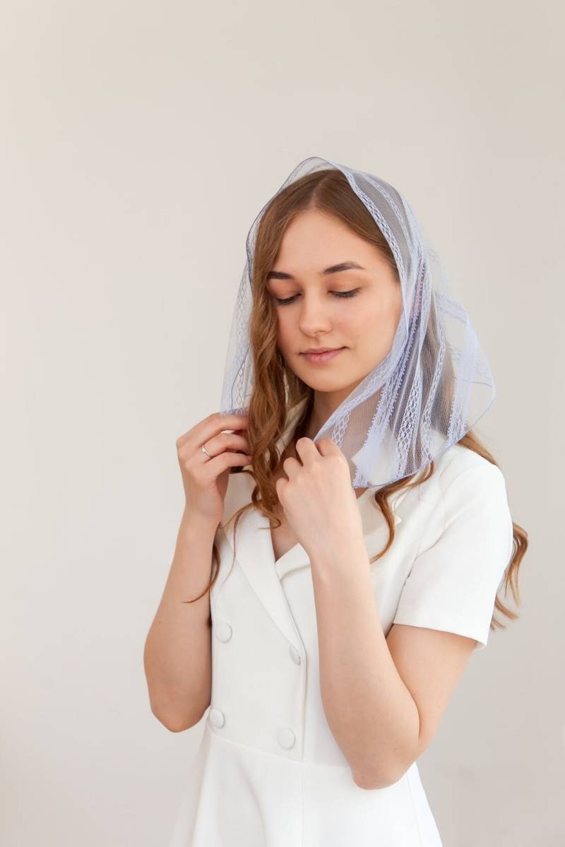 Tüll Kopfbedeckung Frauen Schleier, Taufgeschenk von ForSisterUA