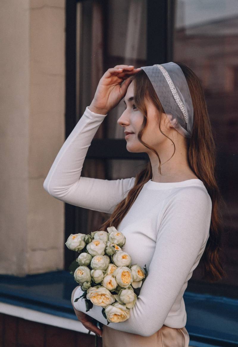 Perlen Tüll Kopftuch Christliche Hochzeit Kopfbedeckung von ForSisterUA