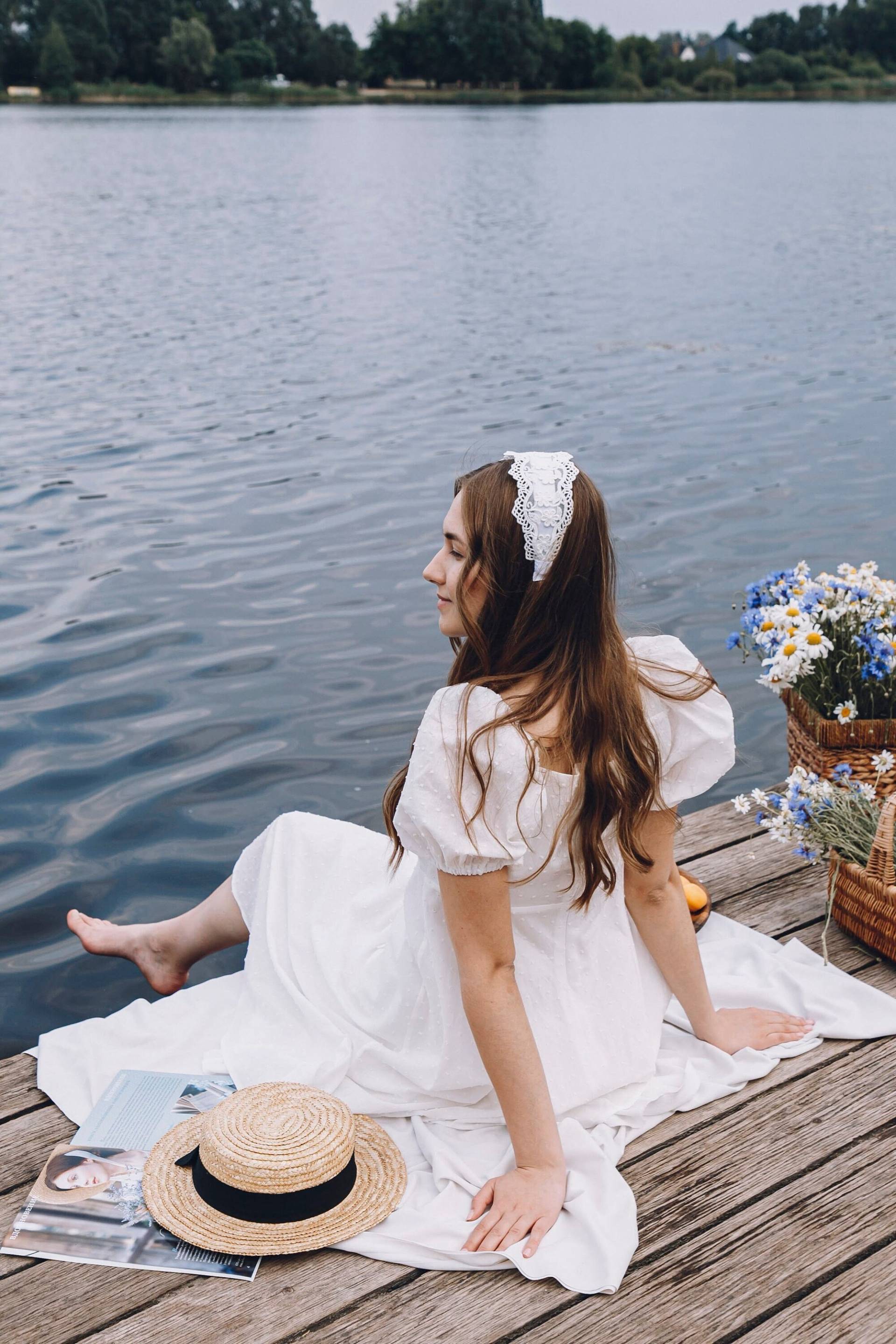 Weißer Spitzen Haarreif Handgefertigter Braut Kopfschmuck von ForSisterUA