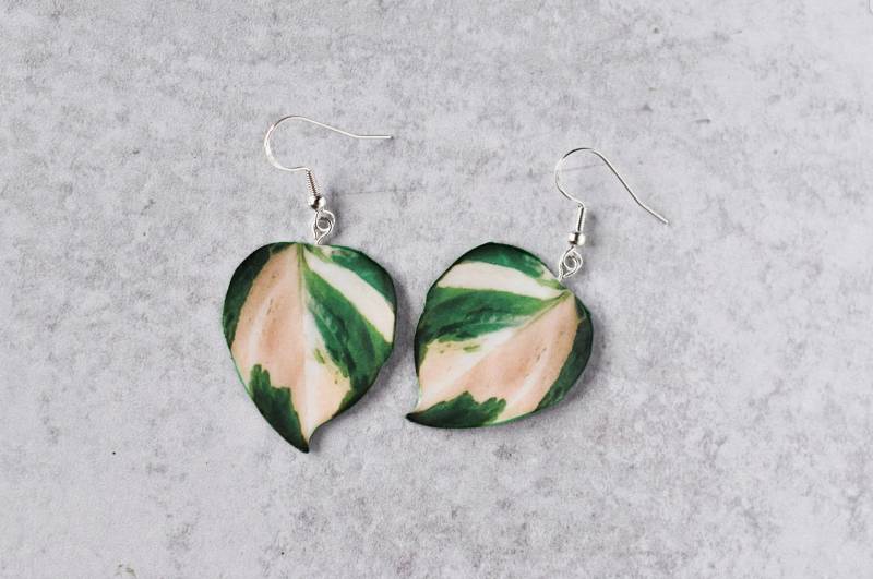 Manjula Pothos || Handgemachte Blatt Ohrringe Pflanzen Sterling Silber Manjula Pothos || Handgemachte Blatt Ohrringe Pflanzen Sterling Silber von ForTheLoveOfFoliage