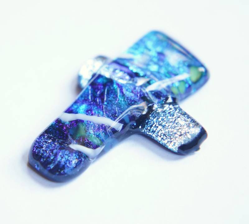 Dichroic Fusing Glas Cabochon Anhänger Halskette von ForThePeople