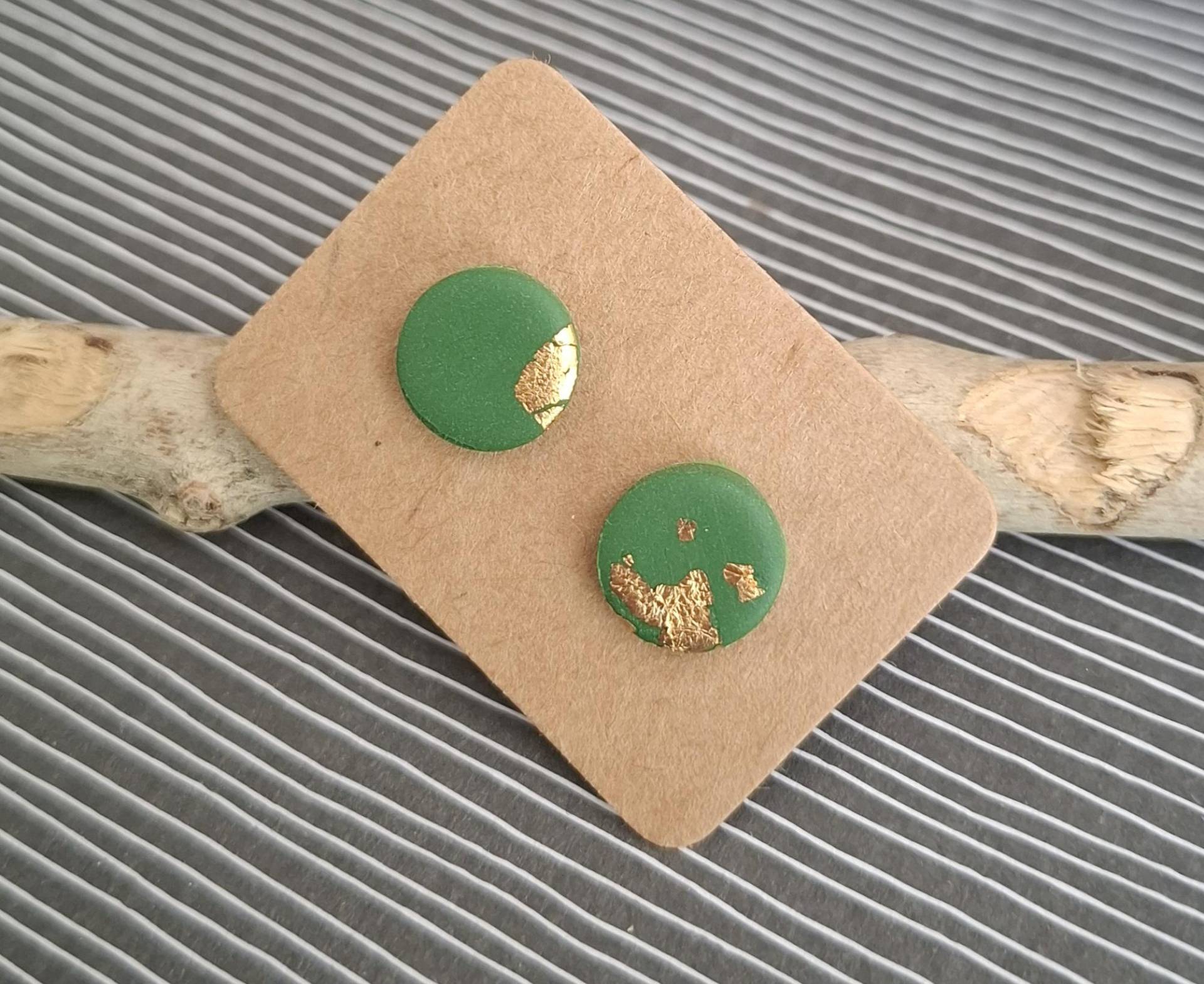 Ohrstecker Grün Gold von ForYouByTina