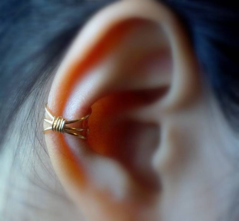 1 Kein Piercing Drei Band Und Wrap Ear Cuff Gold Body von ForYourEar