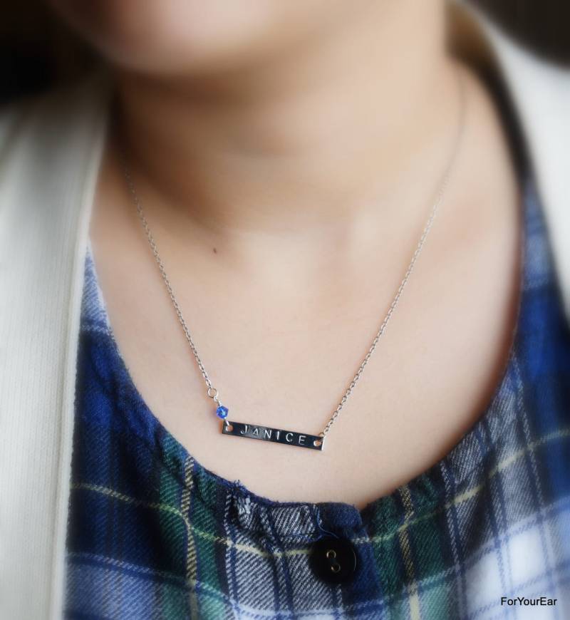140 Personalisierte Halskette Mit Geburtsstein von ForYourEar