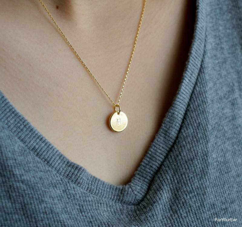 156Einfach Münzanhänger Mit Ihrer Eigenen Initiale von ForYourEar