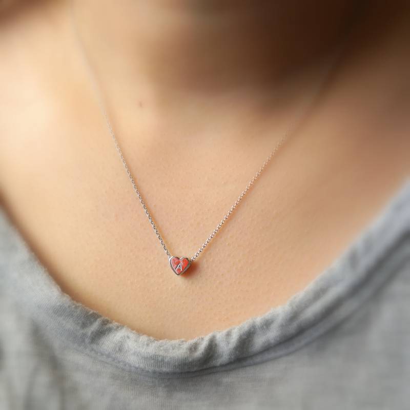 178 Zierliche Einfache Herz-Halskette Mit Ihrem Eigenen Buchstaben von ForYourEar